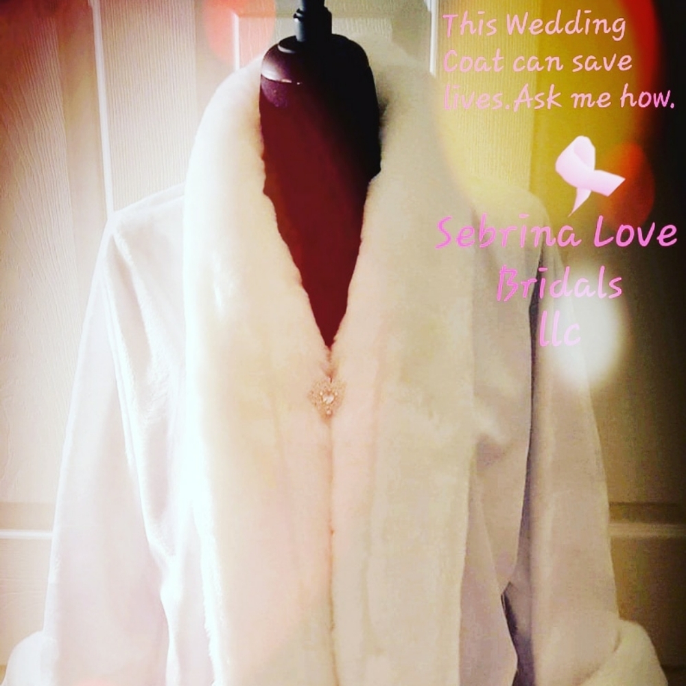 Custom Order White Velboa & Faux Mink Fur Coat
